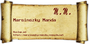 Marsinszky Manda névjegykártya